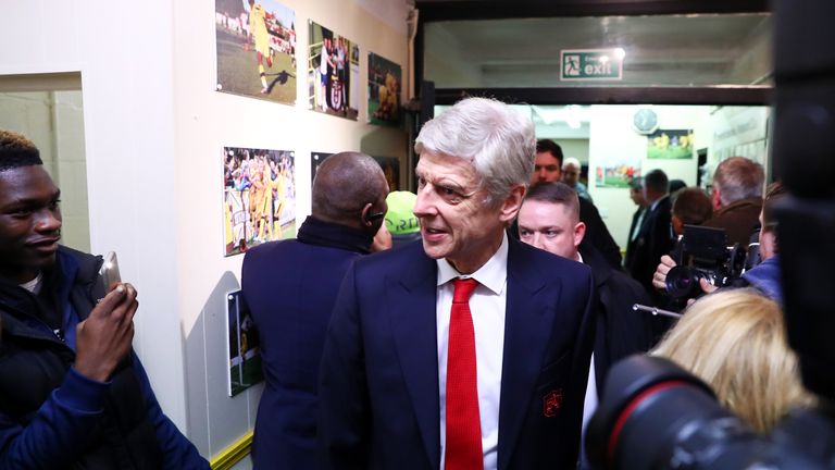 SUTTON, GREATER LONDON - FEBRUARY 20:  Arsene Wenger, manager of Arsenal arrives at the stadium for the Emirates FA Cup fifth round match between Sutton Un