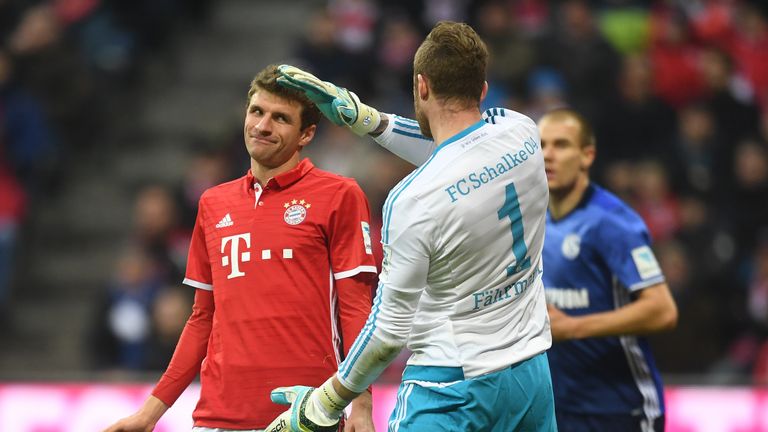 Thomas Muller is frustrated as Bayern Munich draw 1-1 with Schalke