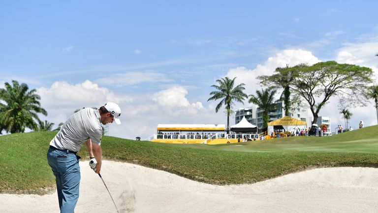 KUALA LUMPUR, MALAYSIA - FEBRUARY 11:  Bernd Wiesberger of Austria plays a shot during Day Three of the Maybank Championship Malaysia at Saujana Golf Club 