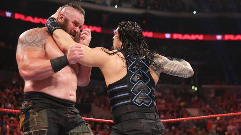 WWE Raw - Braun Strowman and Roman Reigns