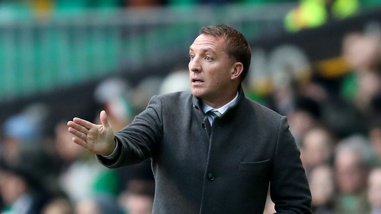 Celtic's manager Brendan Rodgers during the Ladbrokes Scottish Premiership match at Celtic Park, Glasgow.