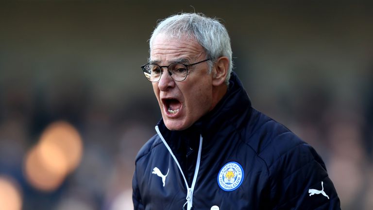 LONDON, ENGLAND - FEBRUARY 18: Claudio Ranieri, Manager of Leicester City reacts during The Emirates FA Cup Fifth Round match between Millwall and Leiceste