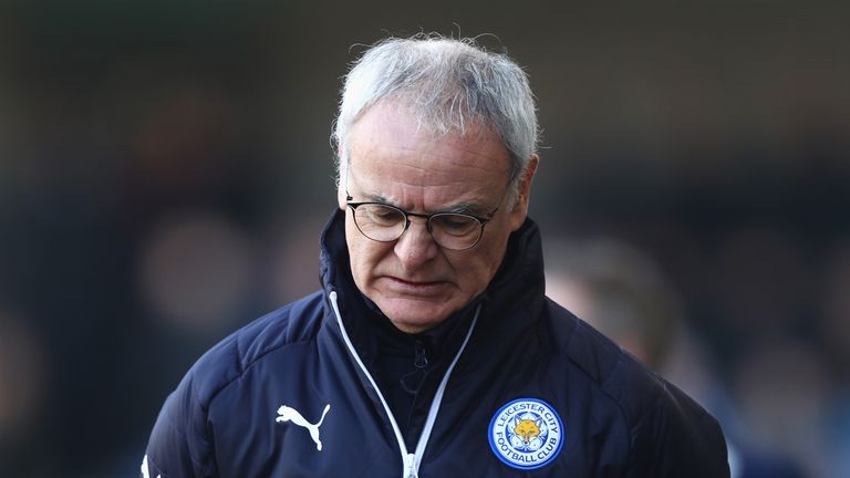 LONDON, ENGLAND - FEBRUARY 18: Claudio Ranieri, Manager of Leicester City looks dejected during The Emirates FA Cup Fifth Round match between Millwall and 