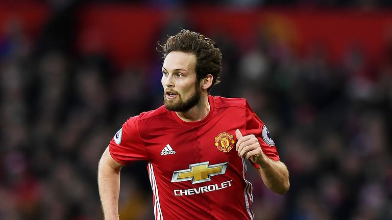 Daley Blind in action during the Premier League match between Manchester United and Sunderland at Old Trafford