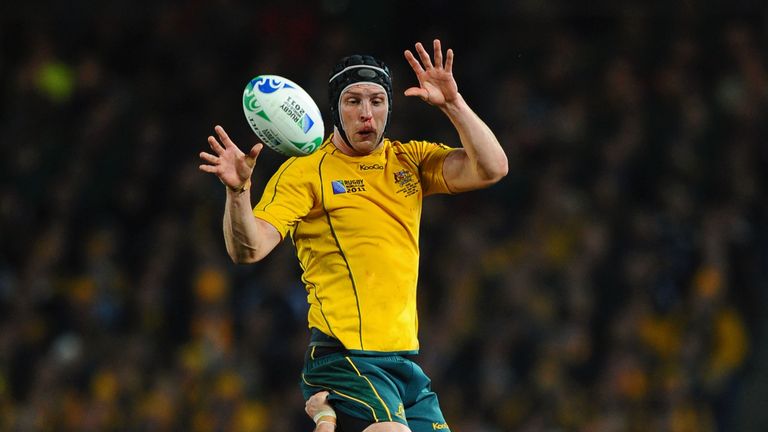 AUCKLAND, NEW ZEALAND - OCTOBER 16:  Lock Dan Vickerman of the Wallabies wins lineout ball during semi final two of the 2011 IRB Rugby World Cup between Ne