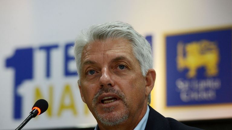 International Cricket Council (ICC) Chief Executive David Richardson addresses a press conference in the capital Colombo on December 15, 2016