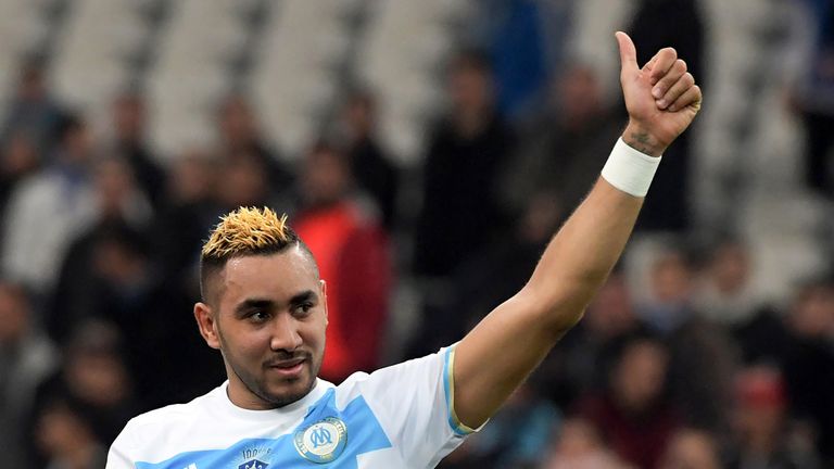 Dimitri Payet celebrates at the end of the French Cup match between Marseille and Lyon