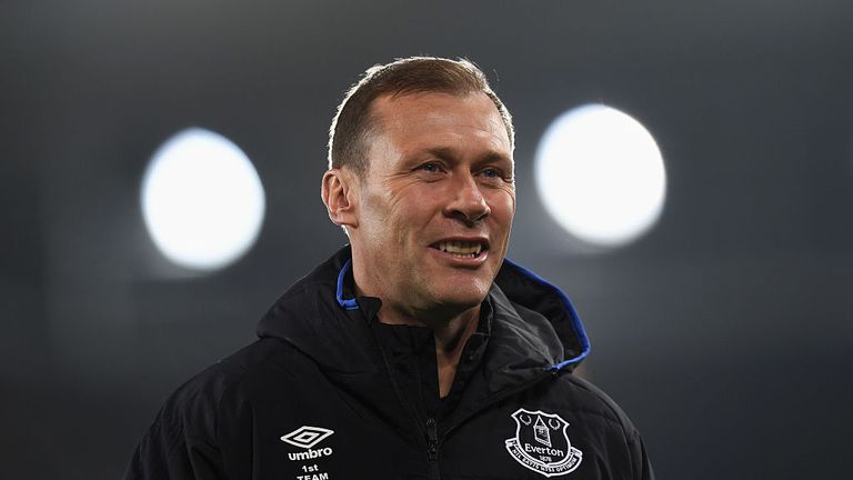 LIVERPOOL, ENGLAND - DECEMBER 19:  Everton coach Duncan Ferguson looks on prior to the Premier League match between Everton and Liverpool at Goodison Park 