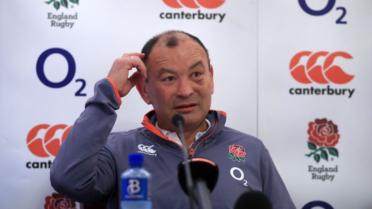 England head coach Eddie Jones during a press conference at Pennyhill Park, Bagshot