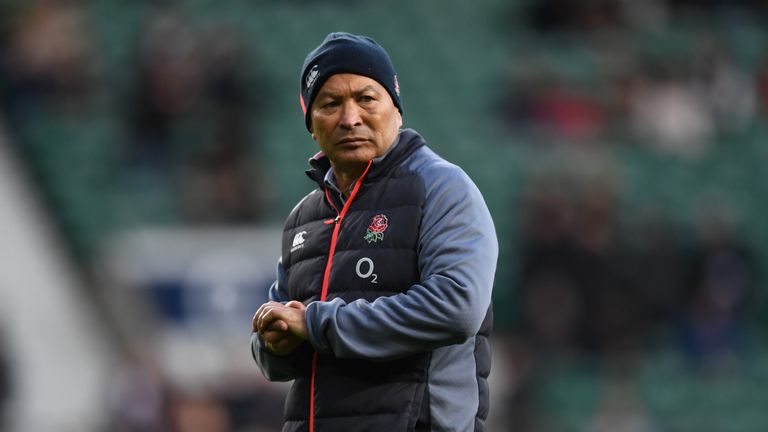 LONDON, ENGLAND - FEBRUARY 04:  Eddie Jones the head coach of England looks on prior to the RBS Six Nations match between England and France at Twickenham 