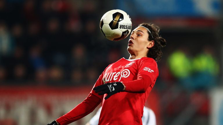 ENSCHEDE, NETHERLANDS - JANUARY 20:  Enes Unal of FC Twente in action during the Dutch Eredivisie match between FC Twente and Heracles Almelo held at De Gr