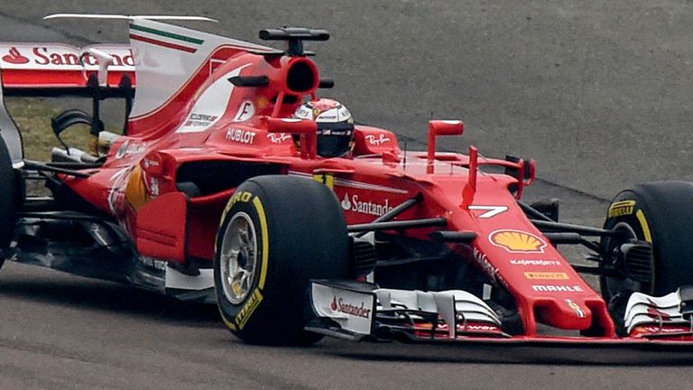 After being unveiled on Friday morning, the SF70-H then hit the track at Ferrari's private circuit with Kimi Raikkonen behind the wheel...