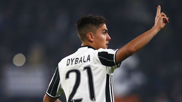 Juventus' forward Paulo Dybala netted twice from the penalty spot