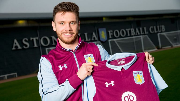 New Aston Villa signing Scott Hogan. NOTE TO EDITORS – Strictly ONE TIME USE ONLY. Editorial rights only across Sky Sports digital. No social or commercial use