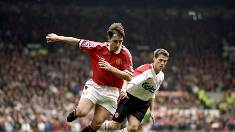 Gary Neville won eight Premier League titles at Manchester United