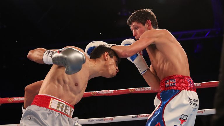 CHAMPIONSHIP BOXING.HULL ICE ARENA,HULL 25/2/17.PIC;LAWRENCE LUSTIG.VACANT WBC SUPER BANTAMWEIGHT CHAMPIONSHIP 8ST 10LBS.GAVIN MCDONNELL V REY VARGAS