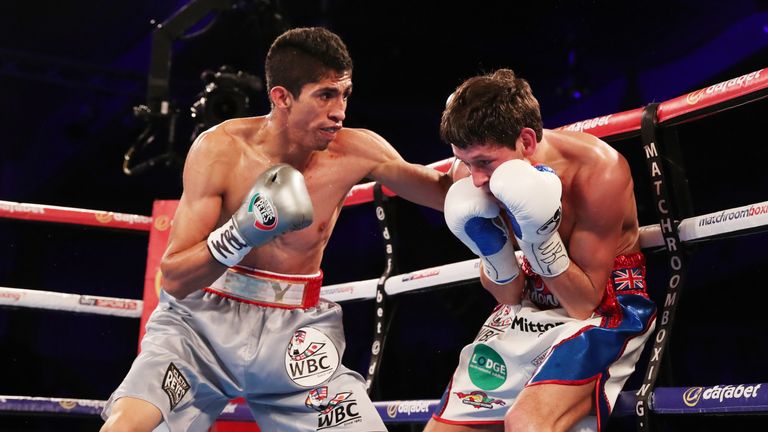 CHAMPIONSHIP BOXING.HULL ICE ARENA,HULL 25/2/17.PIC;LAWRENCE LUSTIG.VACANT WBC SUPER BANTAMWEIGHT CHAMPIONSHIP 8ST 10LBS.GAVIN MCDONNELL V REY VARGAS