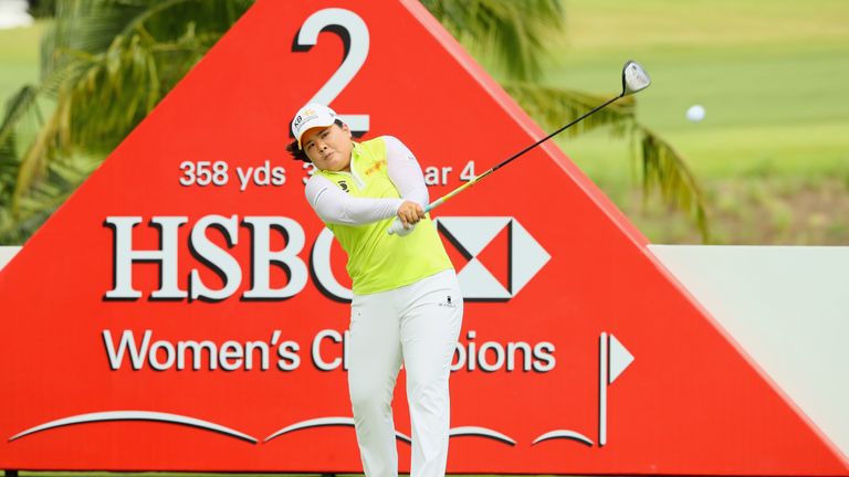 SINGAPORE - FEBRUARY 28:  Inbee Park of South Korea in action during practice for HSBC Women's Champions on the Tanjong Course at Sentosa Golf Club on Febr