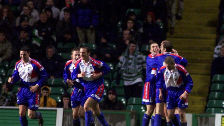 Inverness celebrate their Cup victory in Glasgow in 2000