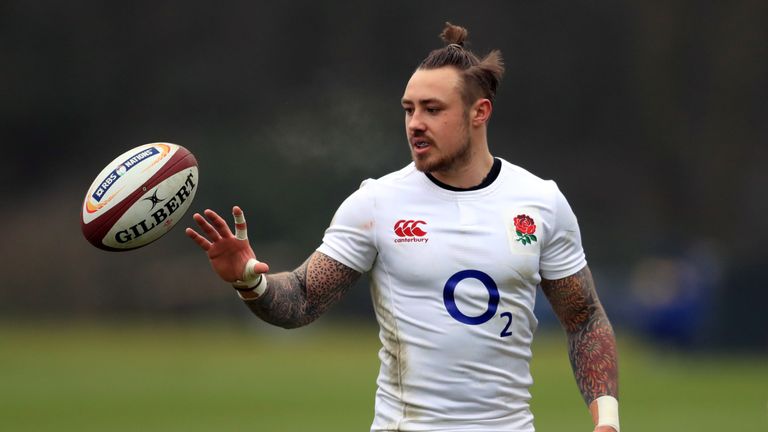 England's Jack Nowell during the training session at Pennyhill Park, Bagshot