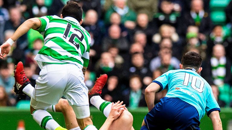 Celtic winger James Forrest was injured against Hamilton