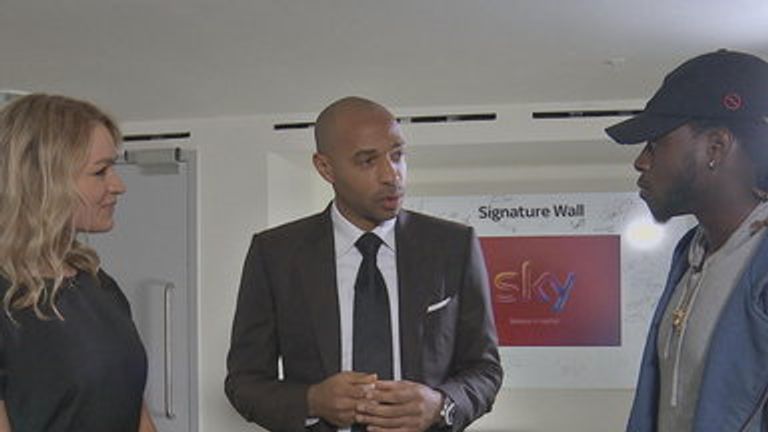 Miami Dolphins running back met his hero Thierry Henry, at Sky Sports studios last year