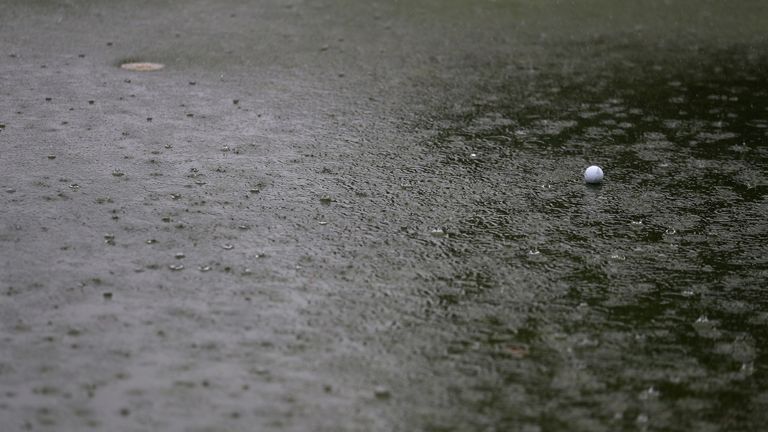 A  major storm suspends play for the day in the third round of the Joburg Open at Royal Johannesburg and Kensington