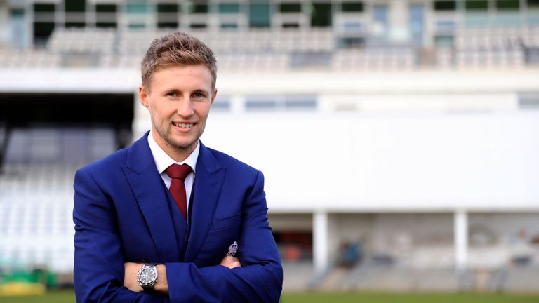 New England captain Joe Root poses for a picture 