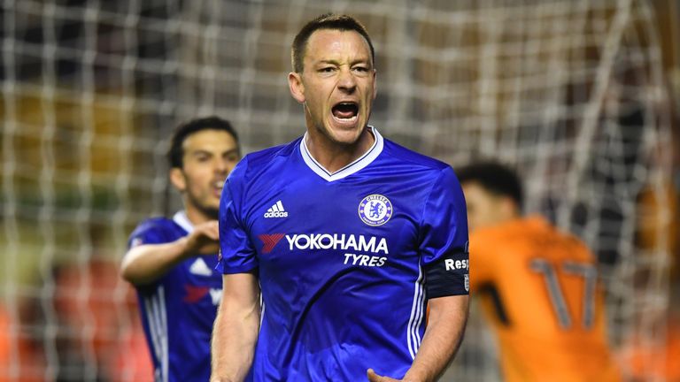 WOLVERHAMPTON, ENGLAND - FEBRUARY 18:  John Terry of Chelsea reacts during The Emirates FA Cup Fifth Round match between Wolverhampton Wanderers and Chelse
