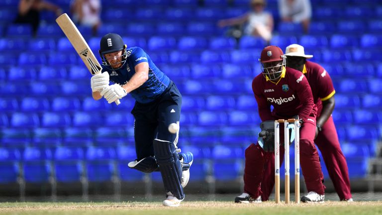 BASSETERRE, ST KITTS - FEBRUARY 27:  Jonathan Bairstow of England bats during the tour match between WICB President's XI and England at Warner Park on Febr