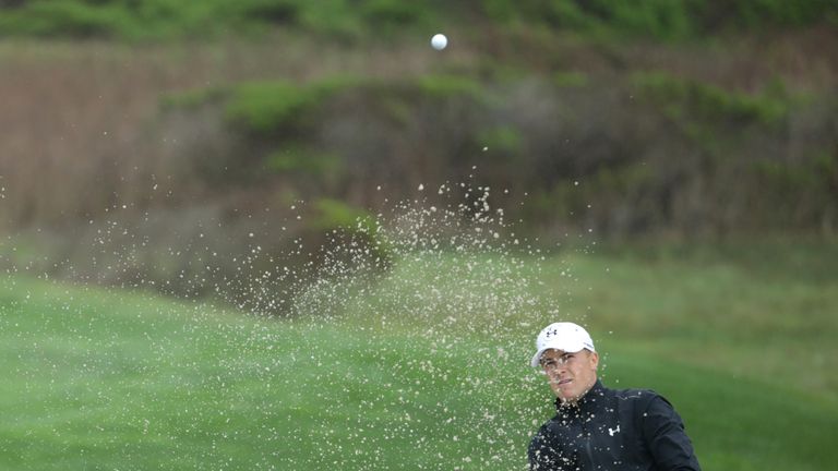 Jordan Spieth is three under with two holes to play at Monterey Peninsula