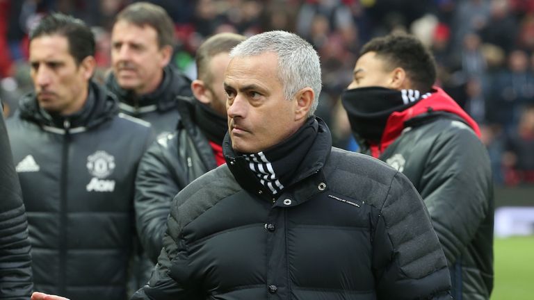 Jose Mourinho greets fans ahead of Manchester United's clash with Watford