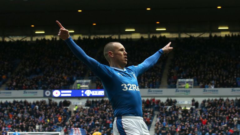 Rangers' Kenny Miller scores his side's first goal of the game during the Scottish Cup, Fifth Round match at Ibrox, Glasgow.
