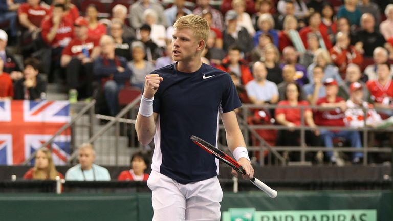 Kyle Edmund was on course for victory in the deciding rubber