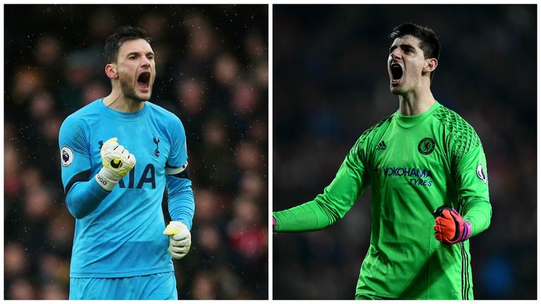Hugo Lloris (L) and Thibaut Courtois (R) have been linked with a move to Real Madrid