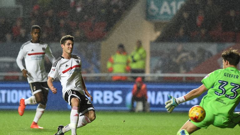 Fulham's Lucas Piazon scores his side's first goal of the game