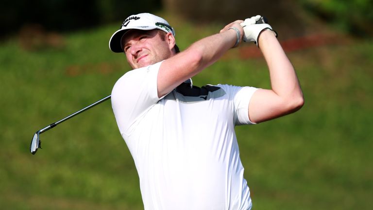 Marc Warren of Scotland in action during day one of the Maybank Championship 