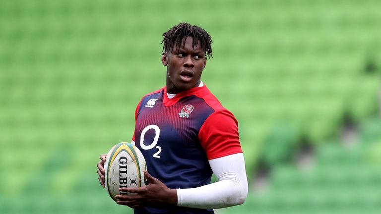 MELBOURNE, AUSTRALIA - JUNE 17 2016:  Maro Itoje looks on during an England Captain's Run at AAMI Park on June 17, 2016 in Melbourne