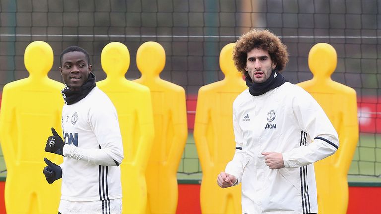 Marouanne Fellaini also trained with the United squad on Wednesday 
