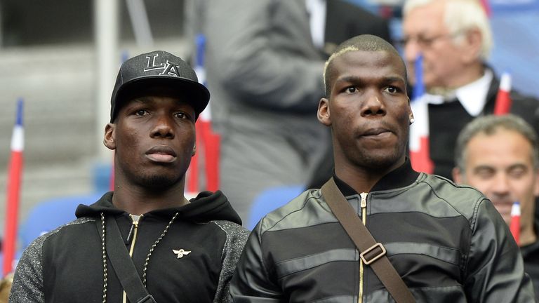 Brothers of Paul Pogba, Mathias (L) and Florentin Pogba previously played together during their youth careers