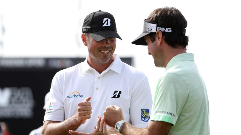 Kuchar and Bubba Watson play rock-paper-scissors to see who putts first on the fourth green