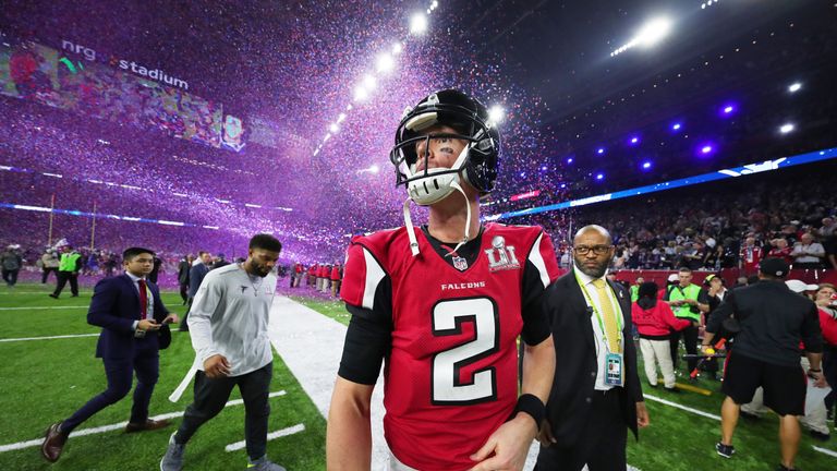 HOUSTON, TX - FEBRUARY 05:  Matt Ryan #2 of the Atlanta Falcons walks off the field after losing 34-28 to the New England Patriots during Super Bowl 51 at 