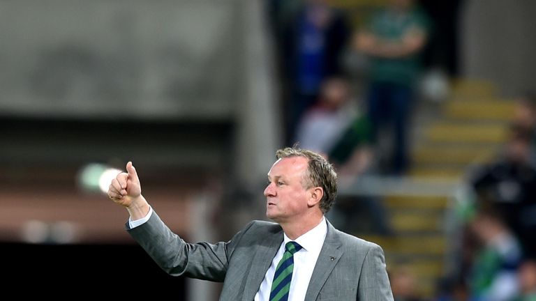 Northern Ireland manager Michael O'Neill during the 2018 World Cup Qualifier against San Marino