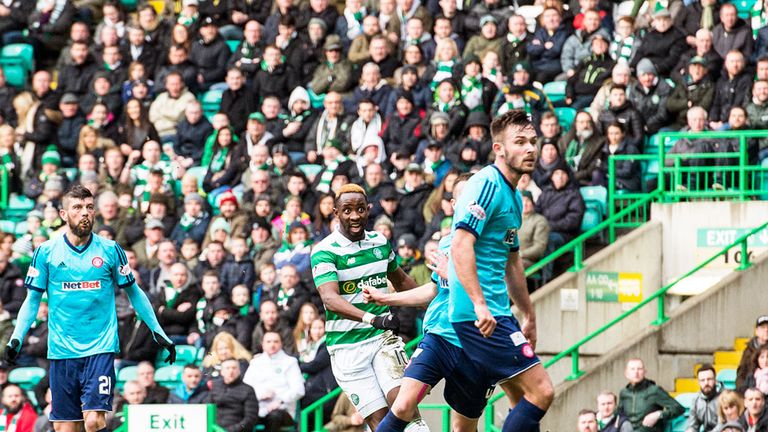 Moussa Dembele scores Celtic's first goal in their latest win over Hamilton