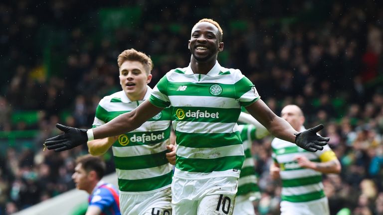 11/02/17 WILLIAM HILL SCOTTISH CUP FIFTH ROUND .  CELTIC v INVERNESS CT .  CELTIC PARK - GLASGOW .  Celtic's Moussa Dembele celebrates his goal