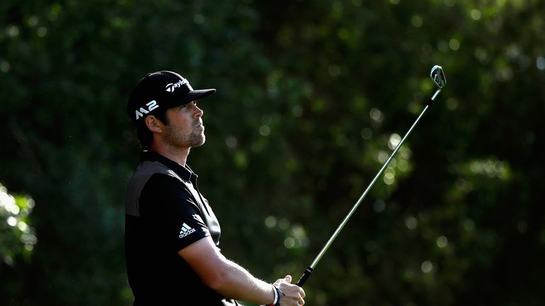 DUBAI, UNITED ARAB EMIRATES - FEBRUARY 04:  Nacho Elvira of Spain in action during the third round of the Omega Dubai Desert Classic on the Majlis Course a