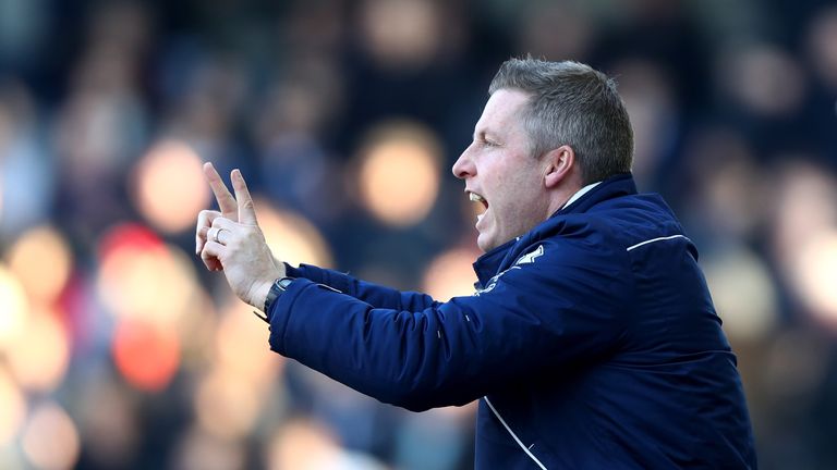 LONDON, ENGLAND - FEBRUARY 18: Neil Harris, manager of Millwall gives his team instructions during The Emirates FA Cup Fifth Round match between Millwall a