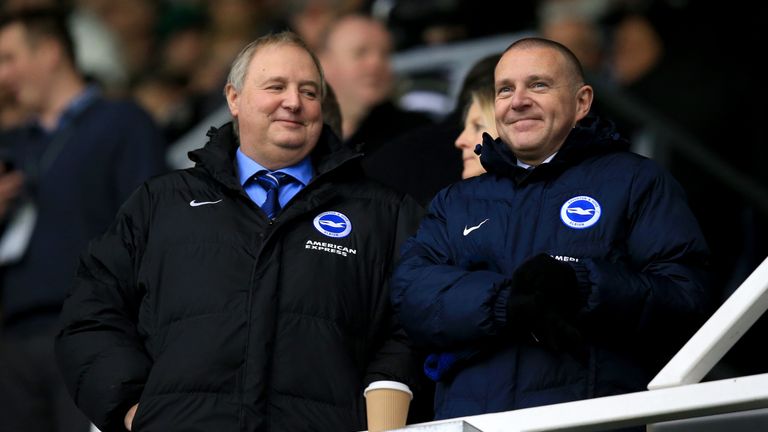 Brighton & Hove Albion chief executive Paul Barber (right)