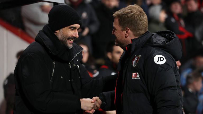 Pep Guardiola and Eddie Howe