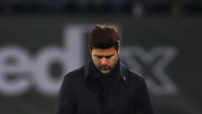 GENT, BELGIUM - FEBRUARY 16:  Mauricio Pochettino, Manager of Tottenham Hotspur looks dejected during the UEFA Europa League Round of 32 first leg match be